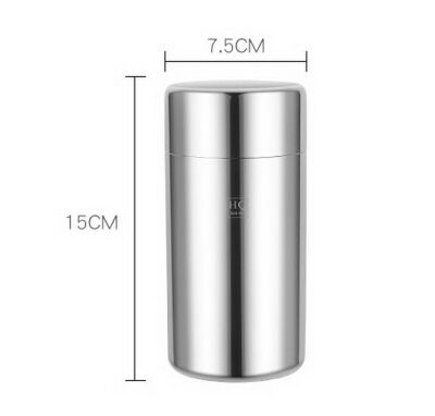 

Double Lids Airtight Stainless Steel Coffee Loose Tea Canister Food Container 75x75x150 mm