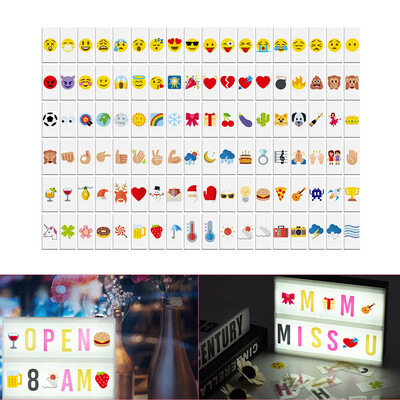 

108pcs Colorful Interchangeable Emotion Symbols Characters Cards Free Combination for DIY LED Cinema Light Box Message Board for B