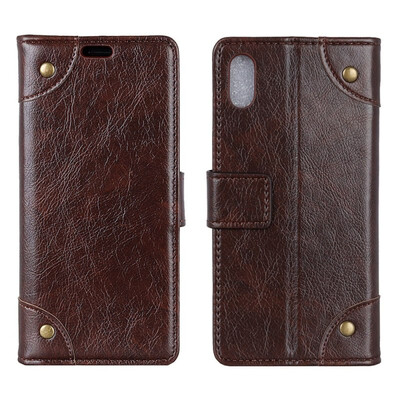 

MOONCASE Sharp Aquos Sense Shv40 copper buckle nappa leather case - coffee