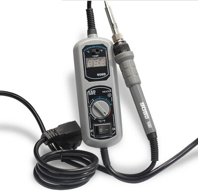 

YIHUA 908D 60W Electric Soldering Iron SMD Solder Station Adjustable Thermostat Mini Pocket Iron Rework Repair Tools With Box