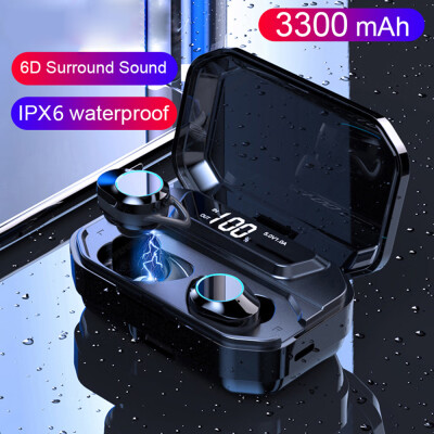 

Wireless Dual In-Ear G02 Bluetooth Headset Sport Waterproof Bluetooth Headset Touch Control Mini Earbuds with Power Bank Chaging C