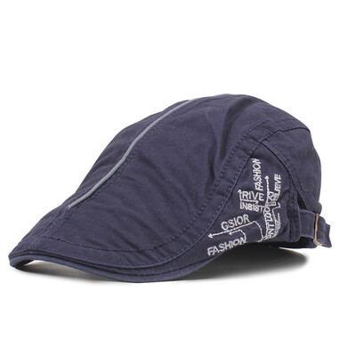 

Men Women Unisex Duckbill Cap Cotton Berets Letter Print Peaked Caps Vintage Golf Cabbie Newsboy Hats
