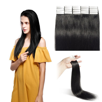 

Tape in Hair Extensions 100 Remy Human Hair Double Side Tape Weft Natural Hair Extensions 20pcs Long Straight Silky for Women