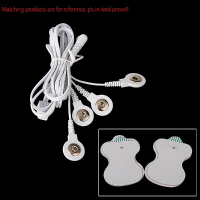 

Electrode Lead Wires Connecting Cables with25mm Plug 4 Buttons for Digital TENS Therapy