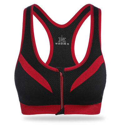 

2016 New Women Zipper vest Push Up Shockproof Top Underwear with Inner Pad Fitness vest