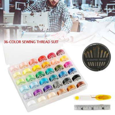 

36 Colors Empty Bobbins Plastic Spools for Sewing Machine Sewing Threads Empty Bobbins Home Sewing Accessories