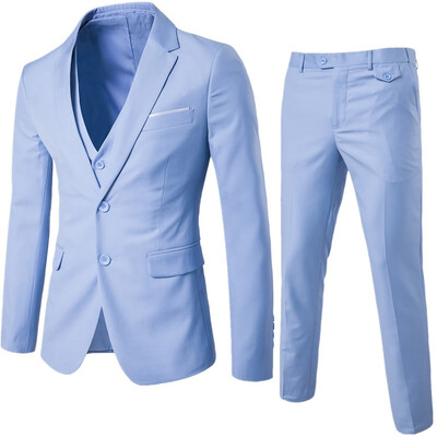 

AOWOFS high quality business casual suit three-piece groom groomsmen wedding suit suit XY05