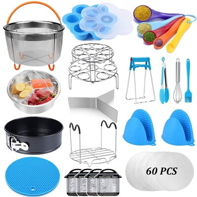 

2112pcs Air Fryer Accessories Non-stick Pizza Pan Cake Barrel Cup Cake Pan Egg Rack for Barbecue Baking Cooking Kitchen Pliers