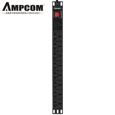 

AMPCOM PDU cabinet socket power socket socket 8 bit 10A with switch 3 m commercial socket wiring board tow board AMPDU810K