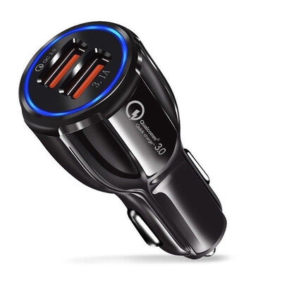 

Qualcomm QC30 Certified Quick Charge Dual 2 USB Port QC30 Fast Car Charger 36W
