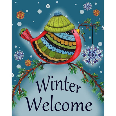 

Christmas Garden Flag Santa Claus Reindeer Snowman Pattern For Home Lawn Yarn Decor Winter Xmas Party Supplies
