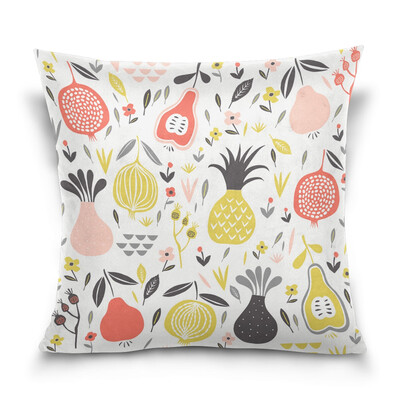 

ALAZA Throw Pillow Cover 16 X 16 inch Christmas Gift Cushion Cover with Doodle Fruits Printed Pillowcase