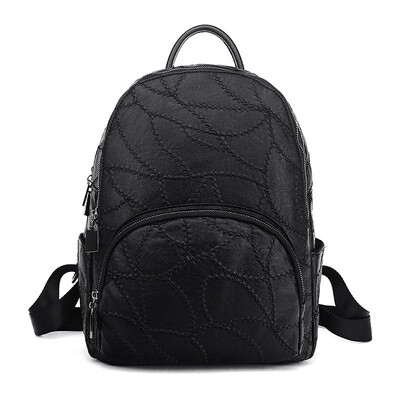 

TangDe Genuine Leather Woman Minimalism casual Backpack