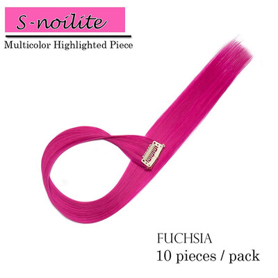 

Colored Party Highlights Straight Hair Clip Extensions Heat-Resistant Synthetic Hair Extensions in Multiple Colors