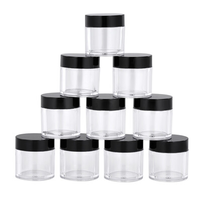 

Nail Wash Bowl 10Pcs 10g Plastic Empty Nail Stickers Jar Nail Art Beads Jewelry Storage Box Nail Rhinestone Container Transparent