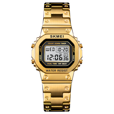 

SKMEI 1433 Women Analog Digital Electronic Watch Fashion Casual Wristwatch 2 Time Display Alarm Countdown 3ATM Waterproof Luminous