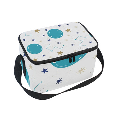 

ALAZA Insulated Lunch Box Constellation Design Lunch Bag for Men Women Portable Tote Bag Cooler Bag