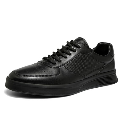 

Golf GOLF Mens Korean Fashion Lace Low Help Flat Comfort Business Minimalist Casual Leather Shoes GM1826329 Black 39