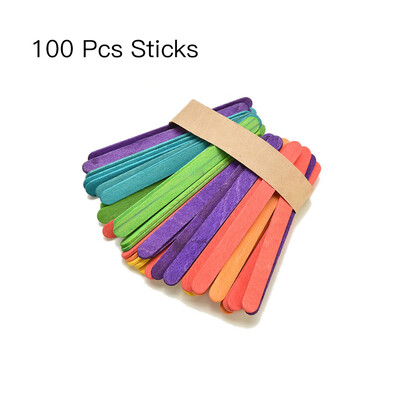 

100Pcs Wooden Natural Simply Art Wood Craft Sticks Kids Ice Cream Stick