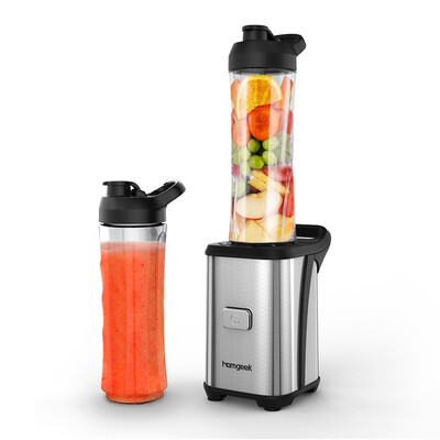 

Homgeek Mini 350W Fruit&Vegetable Single Serve Juice Extractor Personal Smoothie Blender Detachable Food Processor
