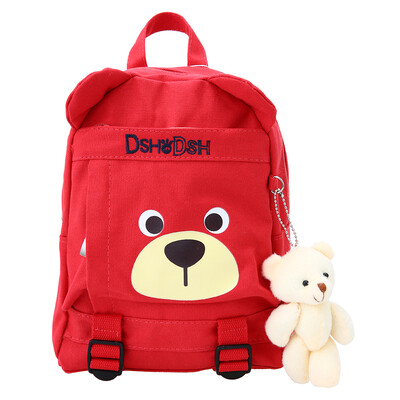 

Kids School Bags Backpack Canvas Cute Children Kindergarten Primary Schoolbags Cartoon Bear Plush Toys Rose