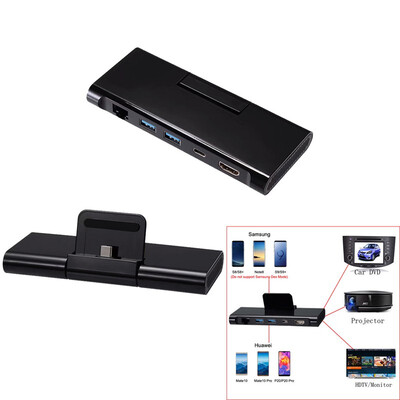 

5in1 Type C Adapter to 4K HDMI RJ45 USB 30 Hub Ethernet PD Charger for Samsung Galaxy S8S9S9PlusNote8HAWEI Mate10 10Pro P20
