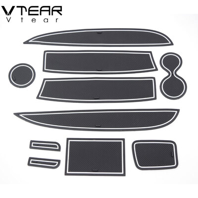 

Vtear For Renault Clio 4 Door Groove Mat Anti-Slip mat anti slip Non-slip gate slot cup pad door Interior decoration car-styling