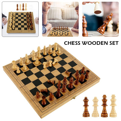 

3in1 Travel Portable Chess Set International Wooden Chess Set Chess Board Schaken Backgammon Draughts