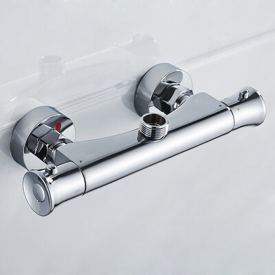 

Outlet Thermostatic Shower Faucet Mixer Shower Exposed Valve Top Mixer Bar Exposed Chrome Tap Round