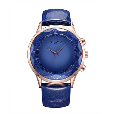 

ZIVOK Women Quartz Wrist Watch PU Leather Vintage Butterfly Pattern Dial Watch World Time Display for Office Lady with Gift Box