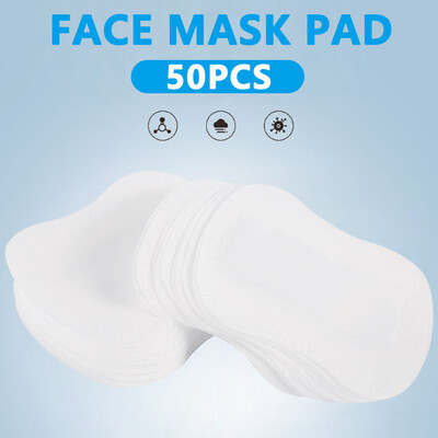 

50 PCS Non-woven three-layer mask pad -bag-white disposable gasketPad For Various Mouth Mask Only Mask Pads