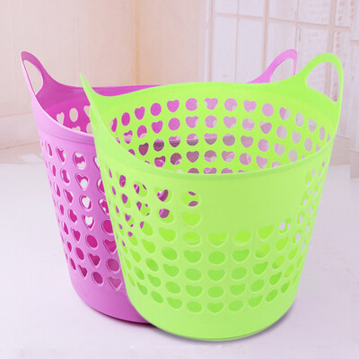 

Morning color plastic hamper dirty clothes storage baskets clothing baskets put toys baskets household laundry basket green plus red 2 pack SC5020