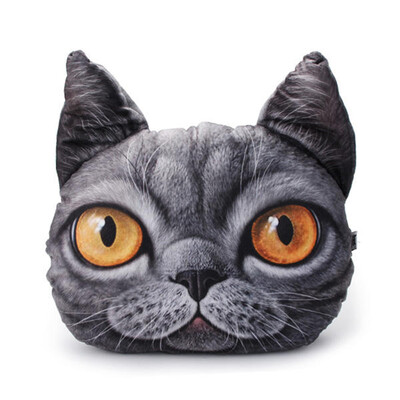

Cute Plush 3D Animals Head Shape Throw Pillow Meow Star Soft Chair Sofa Bed Cushion Home Office Cafe Decoration 4840 scottish fo