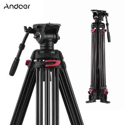 

Andoer XTK-8018 Professional Photography Tripod Stand Aluminium Alloy with 360° Panorama Fluid Hydraulic Bowl Head Horseshoe-shape