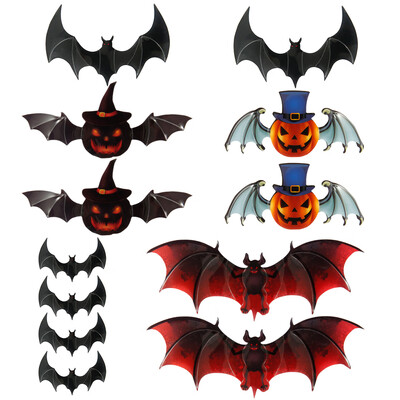 

Willstar 12PCS Halloween 3D Bat Wall Sticker DIY PVC Bat Wall Sticker Decal Home Halloween Decoration