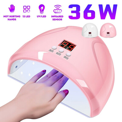 

Willstar 36W 12 LED UV Therapy Machine Baking Lamp Photo Therapy Lamp Automatic Sensor Smart Nail Lamp