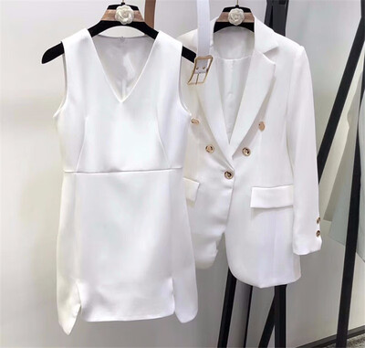 

New 2018 early spring European&American new womens suit jacket dress suit&dress suit two pieces J8011014