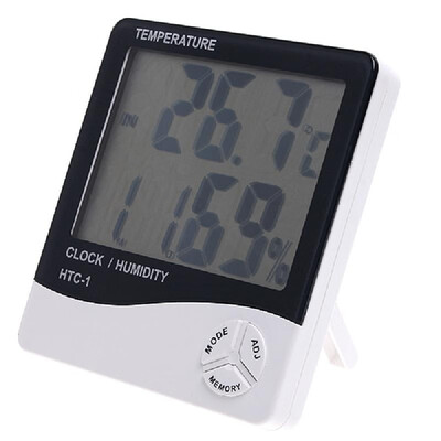 

HTC-1 LCD Digital Temperature Humidity Meter Hygrometer Alarm Clock Time with Bracket