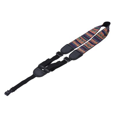 

Clip On Adjustable Ukelele Strap Neck Sling Soft Cotton with Sound Hole Hook Ethnic Pattern