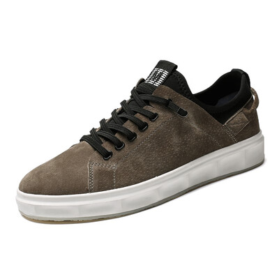 

Mens Shoes Fashion Casual Shoes Light Leather Upper Breathable Shoes For Men Grey Black Size 39-44