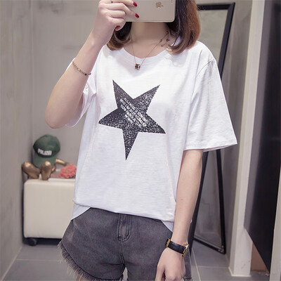 

JOY OF JOY Jingdong Womens 2019 Summer New Womens Loose Joker Short Sleeve T-Shirt Womens Bamboo Cotton JWTD191465 White 2XL