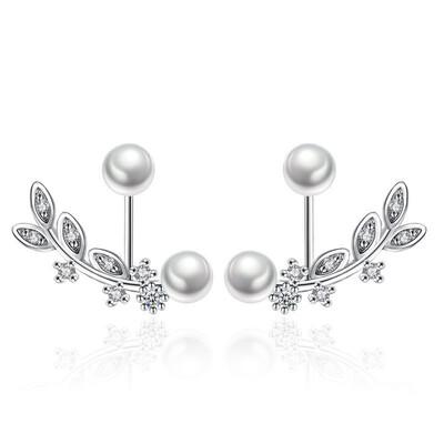 

White Imitation Pearl Earrings For Women Fashion Jewelry Cubic Zirconia Accessories Valentines Day Gift WHG31