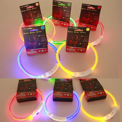 

NeillieN USB Charged Light-emitting Necklace Night-light Dog Necklace Teddy Golden-haired Dog Necklace Applicable LED collar