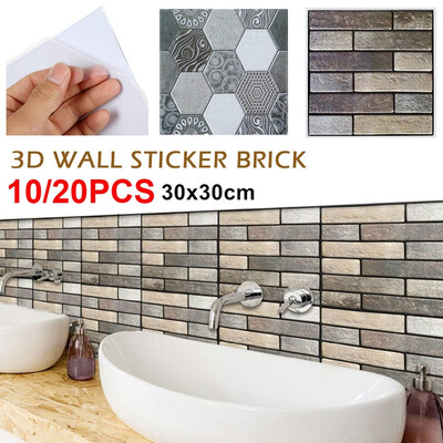 

Willstar 1020PCS 3D Waterproof 4MM Thickness Self-adhesive Wall Sticker Tiles Sticker Wallpaper Wall Art Home Decor 30x30cm