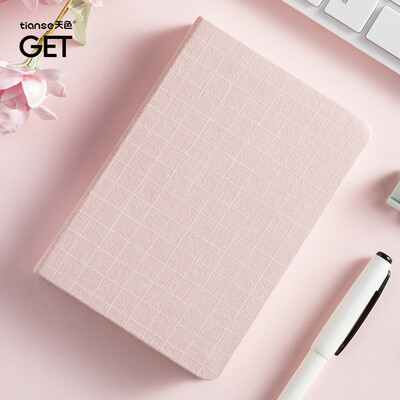 

Sky small fresh hand book A6 Nordic plaid fabric this diary Notepad notebook schedule this 2019 pink TS-4017