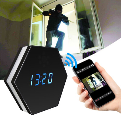 

12 million CMOS 180° WIFI Wireless Hidden Camera Night Vision Mirror Alarm Clock Camera Mini Network Security Remote Monitor