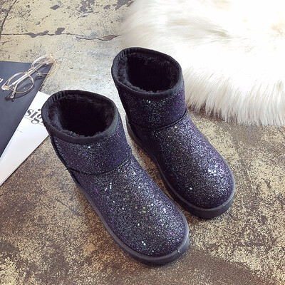 

New Fashion Winter Ankle Women Boots Plush Warm Lady Shoe Plus Size Easy Wear Up Girls Snow Boots Size36-40