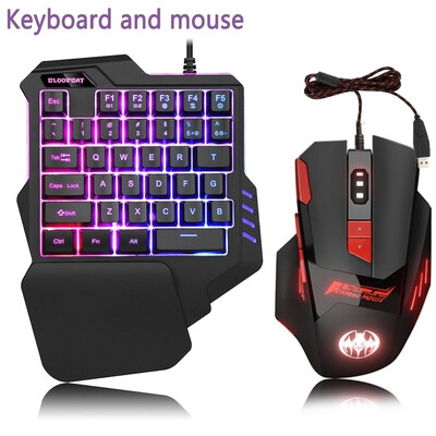 

Willstar 2020 New Colorful Light One-handed Keyboard&mouse Hand Game Artifact Left Hand Game Keypad