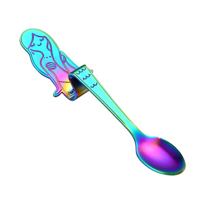 

Cute Mermaid Spoon 304 Stainless Steel Teaspoon Long Handle Coffee Spoons Sugar Dessert Appetizer Seasoning Bistro Flatware Hangin