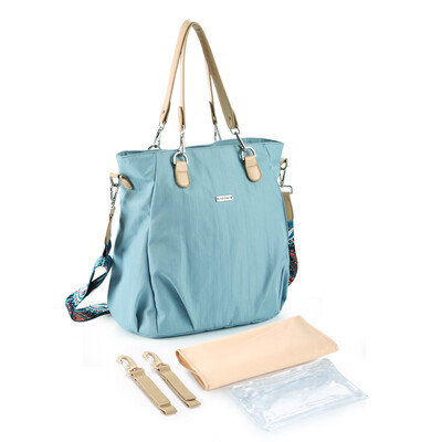 

Diaper Bag Mommy Diaper Tote Large Capacity Water-proof Convertible Shoulder Bag Handbag Travel for Every Day Baby Care Blue